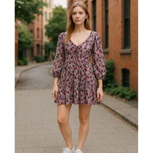 Women's - Madewell Amalia Floral Tiered Dress, Size 2